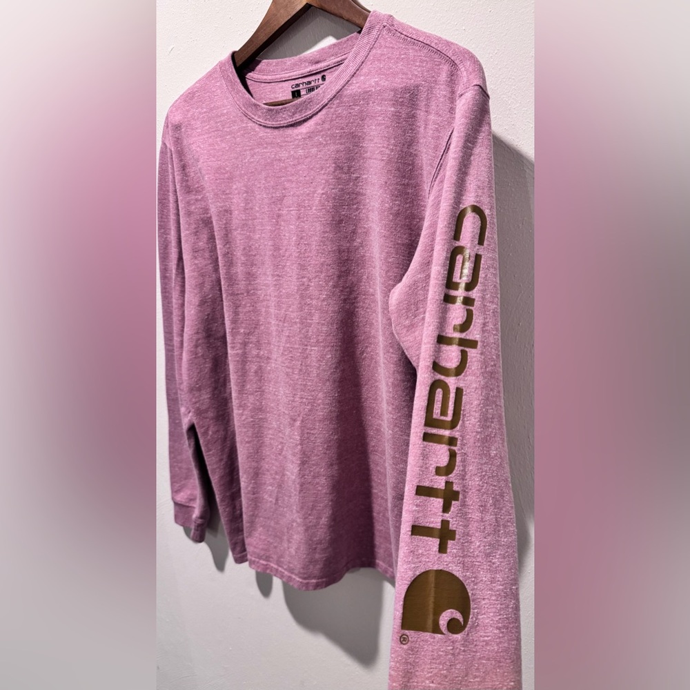 Carhartt Loose Fit Heavyweight Long-Sleeve Logo Sleeve Graphic T-Shirt